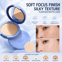 Poudre compacte pressée à double contrôle du sébum, résistante à l'eau et à la transpiration, fini soyeux, pour fixer et retoucher le maquillage, prix de gros, en stock