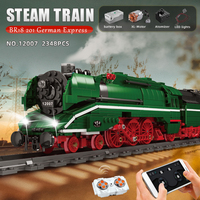 Mould King 12007 Elektronik Uzaktan Kumandalı BR18 201 Alman Ekspres Tren Modeli Plastik Yapım Blokları Seti Yetişkinler İçin