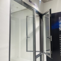 Fenêtre en baie moderne à double vitrage en alliage d'aluminium noir ouvrable battant extérieur style balançoire pour application dans la chambre à coucher