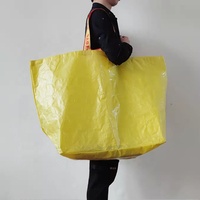 Sac fourre-tout robuste en PP tissé surdimensionné, avec logo personnalisé brodé, sac de courses recyclé à double poignée, capacité 30 kg, sac de déménagement