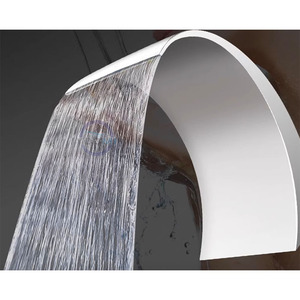 น้ำพุสระว่ายน้ำรูปปลาโลมาไฟ LED ติดผนังม่านทำจากสแตนเลสใช้กลางแจ้งสวนสระน้ำน้ำพุและน้ำตก - Product Image 6