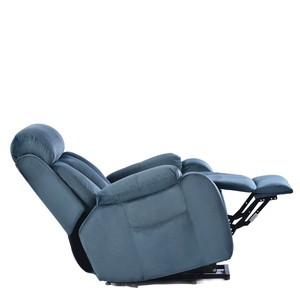 Sillón Reclinable Eléctrico de Terciopelo Azul Marino con Control Remoto, Fácil Montaje, Moderno, con Elevación Asistida, Metálico, Estilo Europeo para Cine <span class=keywords><strong>en</strong></span> <span class=keywords><strong>Casa</strong></span> - Product Image 5
