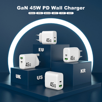 KC CE RoHs Gan Chargeur 45w 1c1a USBC Chargeurs de Téléphone Portable Adaptateurs Usb Wall 45w PD Super Fast Charger Type c pour Samsung iphone