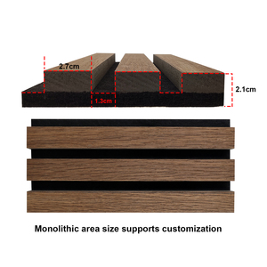 Paneles de <span class=keywords><strong>pared</strong></span> de madera de listón acústico de roble nogal Natural personalizados, decoración de oficina, aislamiento acústico de madera - Product Image 4