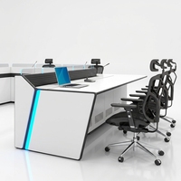 Table de salle de contrôle moderne, console de bureau, mobilier de centre de contrôle, console de centre de commandement, solution de mise en place personnalisée