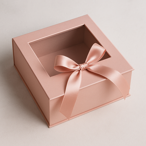 High Quality Ribbon Flower Magic Pink Gift Boxes With Magnetic Lid and <b>Window</b> - Product Image 1