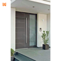 WANJIA Vente en gros Maison Porte d'entrée extérieure en aluminium moderne sur mesure Anti-effraction Design de grille Porte de sécurité principale