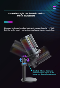 Micrófono USB RGB con luces deslumbrantes para grabación <span class=keywords><strong>de</strong></span> <span class=keywords><strong>canciones</strong></span> K, Juegos <span class=keywords><strong>de</strong></span> ordenador, teléfono móvil, transmisión en vivo y enseñanza - Product Image 4