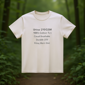 T-Shirt Unisex 210GSM 100% Cotone, Casual, Traspirante, Resistente, con Stampa DTF, Maglietta da Uomo - Product Image 3