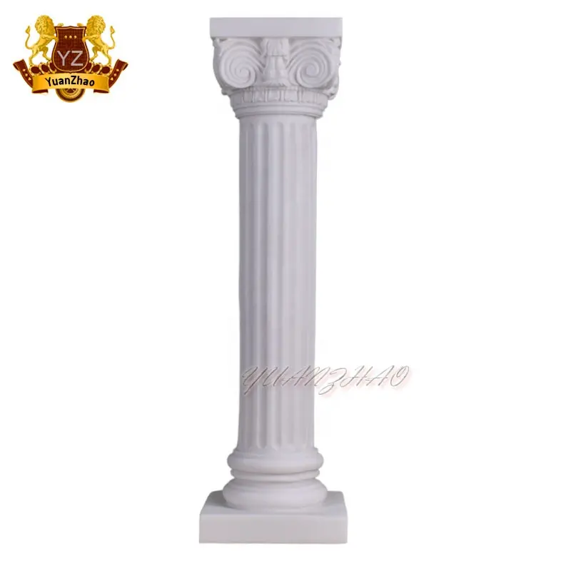 Pilier de colonne romaine européenne de vente chaude pilier de sculpture sur pierre de colonne de marbre blanc pour la décoration