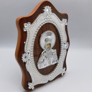 Vente directe d'usine Ornements religieux ovales Maria Jésus Ornements en bois Cadres photo en plastique - Product Image 4