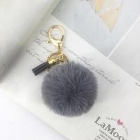 Gantungan Kunci Bulu Halus Korea, Liontin Boneka Lucu, Bola Bulu, Rantai Beludru, Pompom Berbulu, Cincin Dengan Rumbai