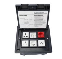 Prise de sol encastrée étanche IP44 en ABS, 12 voies, auto-mise à la terre, argentée, 3 prises, USB, RJ45, boîte de sortie électrique encastrée au sol