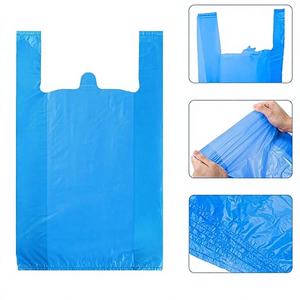 Bolsas de Basura Azules Biodegradables de HDPE Impresas Offset con Cordón, Desechables, 1/10 BBL, 8"X4"X15", 1500 Bolsas, 14 Micras - Product Image 1