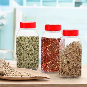 Hot Sale PET Plastic 500ml Butterfly Cap Screw Top <b>Square</b> <b>Spice</b> Seasoning Shaker Canned Food <b>Jar</b> - Product Image 4