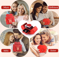 Fête des Mères Saint Valentin Anniversaire Pomme Style Bijoux Ornement Rose Savon Fleur Anneau Collier Boîte D'emballage