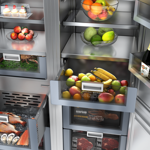 Réfrigérateur semi-<span class=keywords><strong>encastrable</strong></span> MPV60 en gros, réfrigérateur intégré, réfrigérateur à encastrer, 301L, panneau intérieur <span class=keywords><strong>gris</strong></span>, prêt pour l'installation - Product Image 2