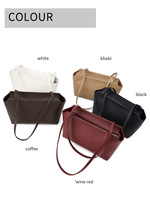 Tas Selempang Kulit Domba Minimalis Retro Wanita, Tas Bahu Kulit Asli Mewah, Tas Hobo Slim OEM