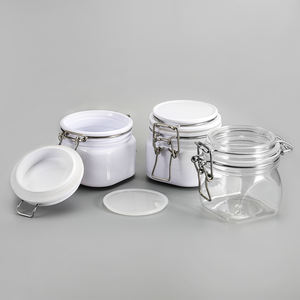Vente en gros de contenants cosmétiques vides pot <span class=keywords><strong>Kilner</strong></span> 200g 250g 275g de pots de <span class=keywords><strong>beurre</strong></span> corporel de karité en plastique avec couvercles scellés - Product Image 3