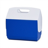 Glacière isotherme en plastique 10L, couleur bleu océan, logo personnalisé pris en charge, glacière portable pour camping, pique-nique, promotion en extérieur