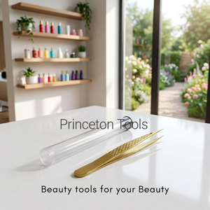 Pince à épiler de précision en acrylique Mekta à pointe dentelée (longueur 10 mm) pour extensions de cils avec emballage personnalisé - Product Image 6