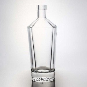 Bouteille de <span class=keywords><strong>whisky</strong></span> en <span class=keywords><strong>verre</strong></span> polygonal de 750 ml, bouteille de tequila à base de montagne, bouteille à facettes, conteneur à gin à fond épais - Product Image 2
