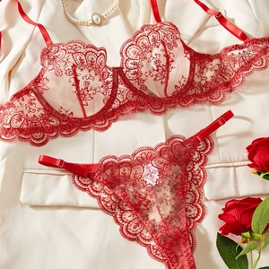 Lencería Sexy de Encaje Elegante para Mujeres, Conjunto Íntimo Transparente con Diseño Floral, Sensual y Exótico - Product Image 1
