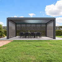 Pergola motorisée moderne en aluminium sur mesure, certifiée CE, pour jardin, gazebo, terrasse commerciale et restaurant - Anti-pourriture