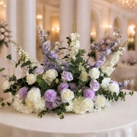 Bouquet de fleurs sauvages colorées et vibrantes, arrangement floral artificiel pour allée de mariage, décoration de chariot de dessert