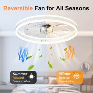 23.6 Inch Ceiling <b>Fan</b> with Light, Quiet DC Motor, Dimmable 3-Color Temperature 3000K-6500K, APP & <b>Remote</b> <b>Control</b>, With Timing - Product Image 4