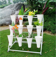 Support d'étagère de pot de fleur en fer métallique détachable à 3 niveaux pour fleurs et plantes d'intérieur