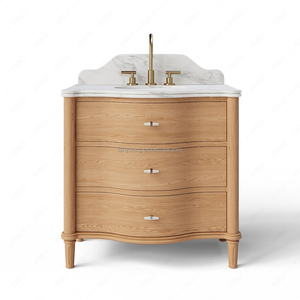 Mueble de Baño de Lujo de Diseño Italiano FERLY, Modelo <span class=keywords><strong>Valerie</strong></span>, con Mármol Arabescato, Lavabo Simple o Doble, Mueble Personalizado para Proyectos de Villas y Hoteles - Product Image 4