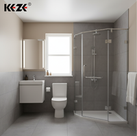 Porte de douche coulissante carrée en aluminium certifiée CE avec verre trempé pour maison, hôtel, appartement, petite salle de bain