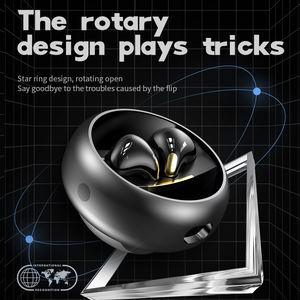 Écouteurs de jeu sans fil TWS ENC, casque rotatif, anneau métallique, cavité du casque, son stéréo haute fidélité, faible latence, micro - Product Image 3