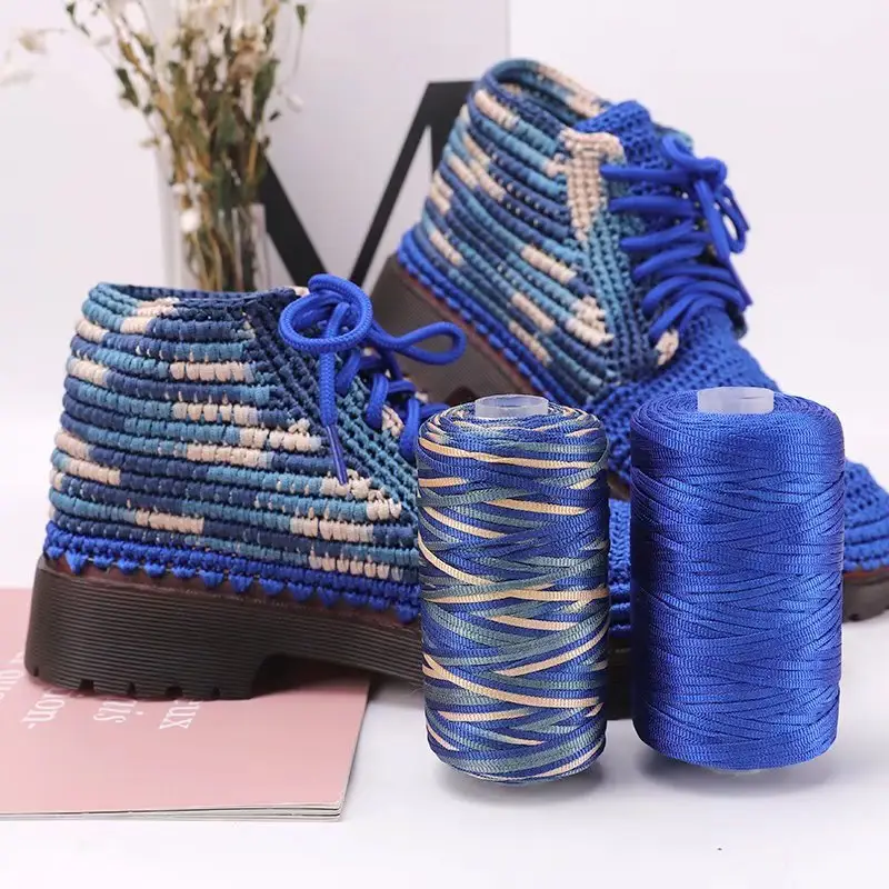 卸売フラットPP糸手編みフラット糸DIYかぎ針編みバッグ帽子椅子クッションロープ
