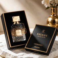 Flacon de parfum unisexe de luxe personnalisé en verre de 100 ml avec couvercle magnétique, couleur dégradée dorée, flacon vaporisateur de Cologne, flacons en verre