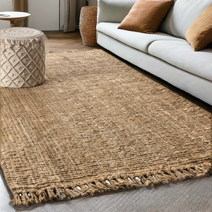 Tapis épais moderne en jute blanc d'Inde véritable, à poils longs, super doux, couleur unie, en forme de mouton, pour enfants, bureau, salle à manger, hôtel - Product Image 2