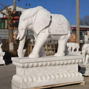 Tongmei hiện đại freestanding tùy chỉnh kích thước kỷ niệm nghệ thuật Zoo lối vào điêu khắc lớn đá cẩm thạch voi tượng - Product Image 4