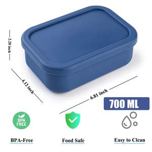 Boîte à lunch en silicone réutilisable Boîte à lunch Bento en silicone sans BPA Boîte de conservation des aliments frais pour micro-ondes de qualité alimentaire avec couvercles - Product Image 6