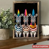 Tableau sur toile encadré en bois 20x30cm avec motif montre et bonbons