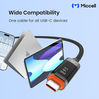 Cables de Carga Rápida para Teléfono Miccell Wholesale de 240 W, Tipo C a C, Cables Trenzados para Teléfono Móvil, Cables de Datos de 480 Mbps para Teléfono y Portátil