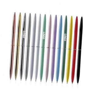 Stylo bille personnalisé en métal doré rose 1,0 mm, encre noire, rétractable brillant pour l'école, les mariages, les cadeaux - Product Image 1