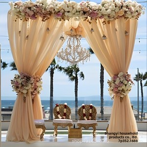 XinLan Rideaux de fond transparents simples en polyester <span class=keywords><strong>blanc</strong></span> pour arche de <span class=keywords><strong>mariage</strong></span>, décoration extérieure, fêtes et plafonds - Product Image 3