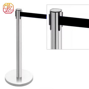 Portable Retractable Belt Safety Barrier Pole <strong>Stand</strong> Mini Car Show Stanchion Crowd Control Retractable Belt Barrier Made Metal - Product Image 2