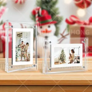 Novo produto ideias presente de Natal colorido NFT álbum eletrônico transparente digital acrílico jogador movimento vídeo foto frame