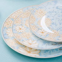 Vaisselle en céramique Ensembles de vaisselle nouveaux et modernes Assiette à dîner Bol Ensemble de vaisselle de luxe en porcelaine fine
