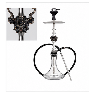 Set de Shisha de Lujo de Acero Inoxidable con Base de Cristal, Diseño Esculpido de Gorila, Dragón, Payaso, Cabeza de Hacha, Manguera Única, Venta al por Mayor OEM - Product Image 2