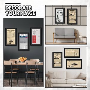 Cadre mural pour journaux 11x22 pouces, cadre d'affichage noir pour médias avec plexiglas transparent - Product Image 4