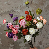 Hoogwaardige bestseller, zeer realistische miniatuur kunstzijde camelia, vintage-stijl bruiloftdecoratie, handgemaakt
