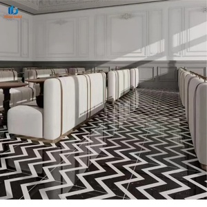 Nuevo Producto: Azulejo de Porcelana Geométrico de Lujo Moderno 800x800mm Negro Blanco Dorado Tallado <span class=keywords><strong>para</strong></span> Vestíbulo de Hotel y Baño - Product Image 4